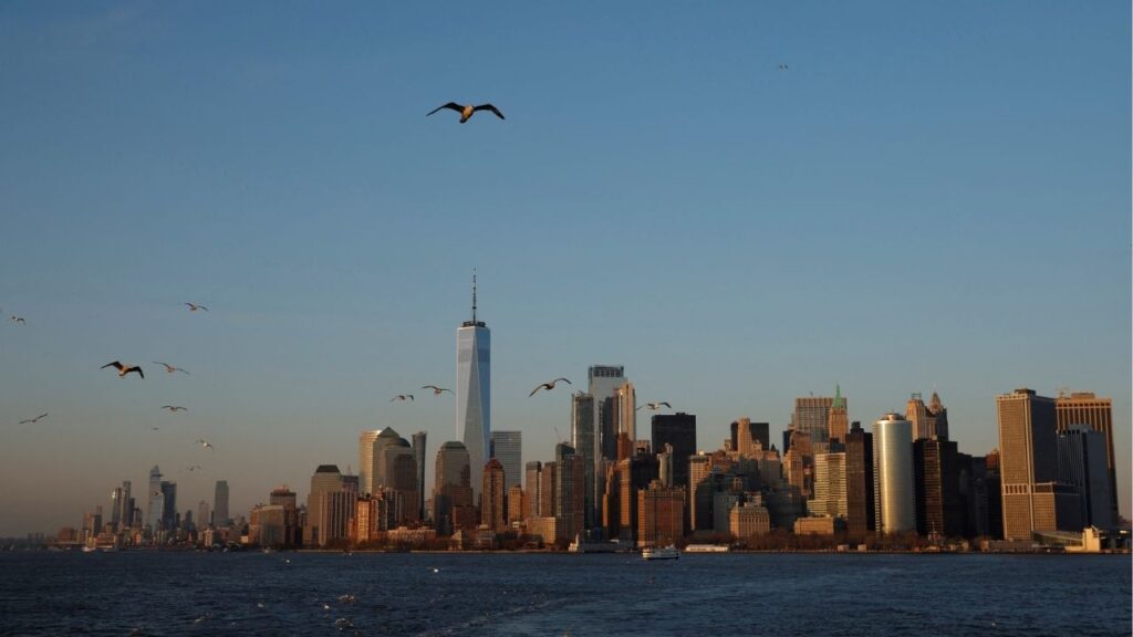 Manhattan skyline is seen during sunset in New York City, U.S. March 29, 2023. (Reuters File)