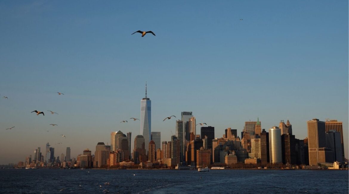 Manhattan skyline is seen during sunset in New York City, U.S. March 29, 2023. (Reuters File)
