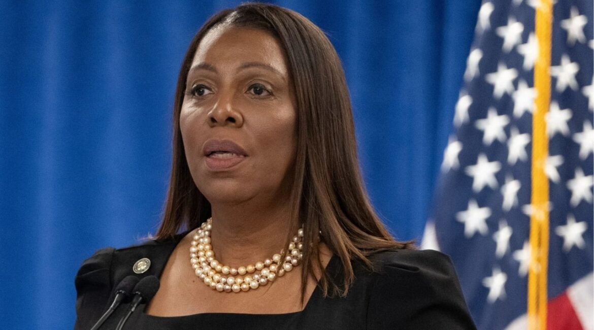 New York Attorney General Letitia James holds a press conference following a ruling against former U.S. President Donald Trump ordering him to pay $354.9 million and barring him from doing business in New York State for three years, in the Manhattan borough of New York City, U.S., February 16, 2024. (Reuters File)