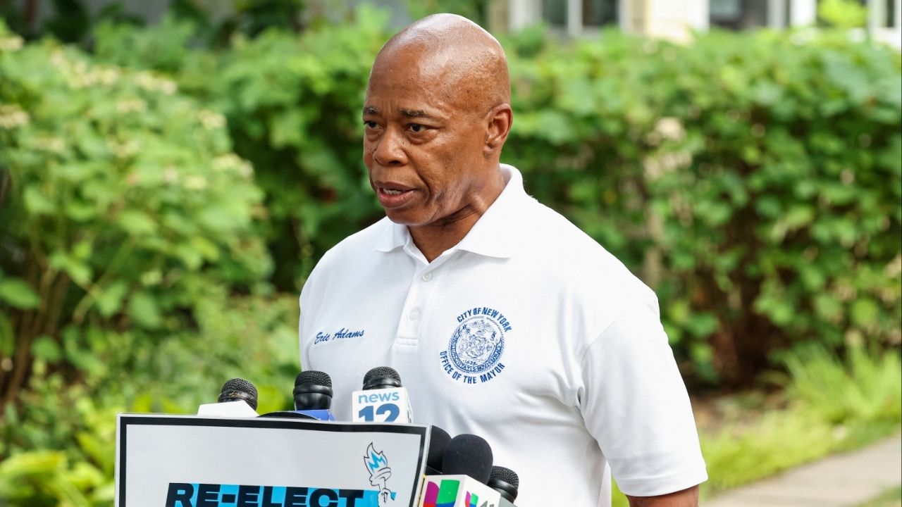 New York City Mayor Eric Adams speaks during a news conference regarding his campaign at Gracie Mansion in New York City, U.S., September 5, 2025. (Reuters/Brendan McDermid)