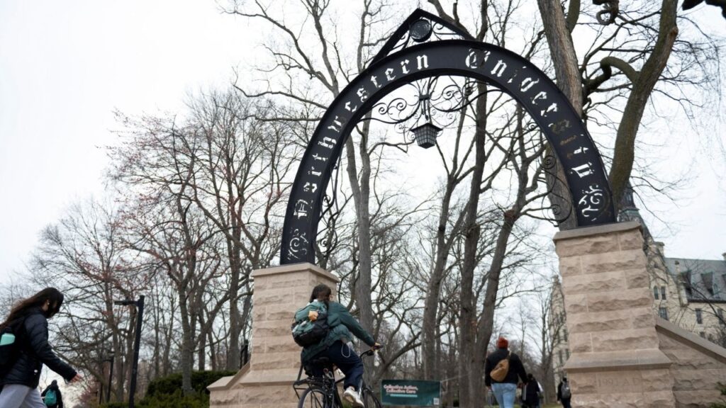 People walk on the campus of Northwestern University, a day after a U.S. official said $790 million in federal funding has been frozen for the University while it investigates the school over civil rights violationsm in Evanston, Illinois U.S. April 9, 2025. (Reuters File)