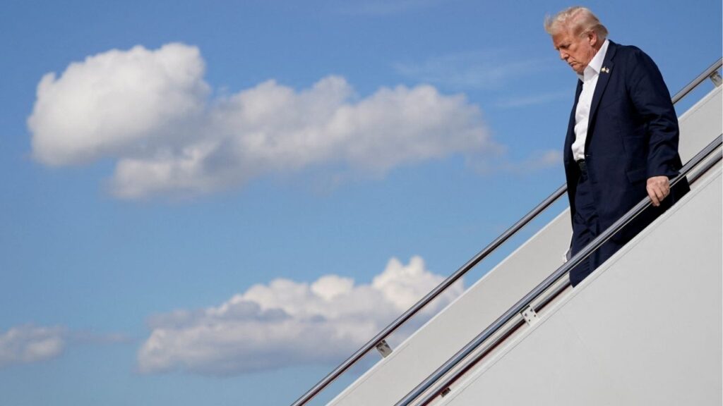 President Donald Trump disembarks Air Force One as he arrives at Joint Base Andrews, Maryland, U.S., September 26, 2025. (Reuters File)