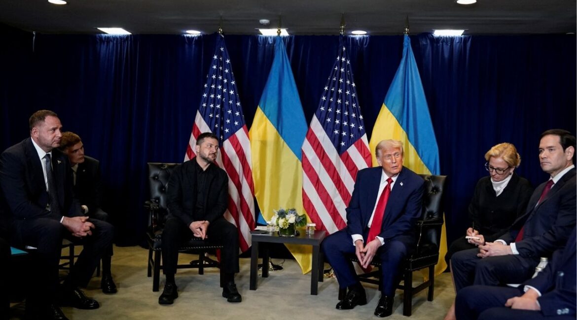 President Donald Trump meets with Ukrainian President Volodymyr Zelenskiy during the 80th United Nations General Assembly, in New York City, New York, U.S., September 23, 2025. (Reuters/Al Drago)