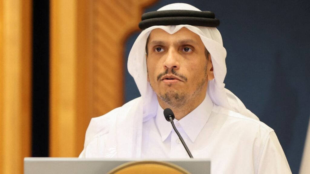 Qatar's Prime Minister and Foreign Minister Sheikh Mohammed Bin Abdulrahman al-Thani speaks at a joint press conference with the U.S. secretary of state in Doha, Qatar, June 12, 2024. (Reuters File)
