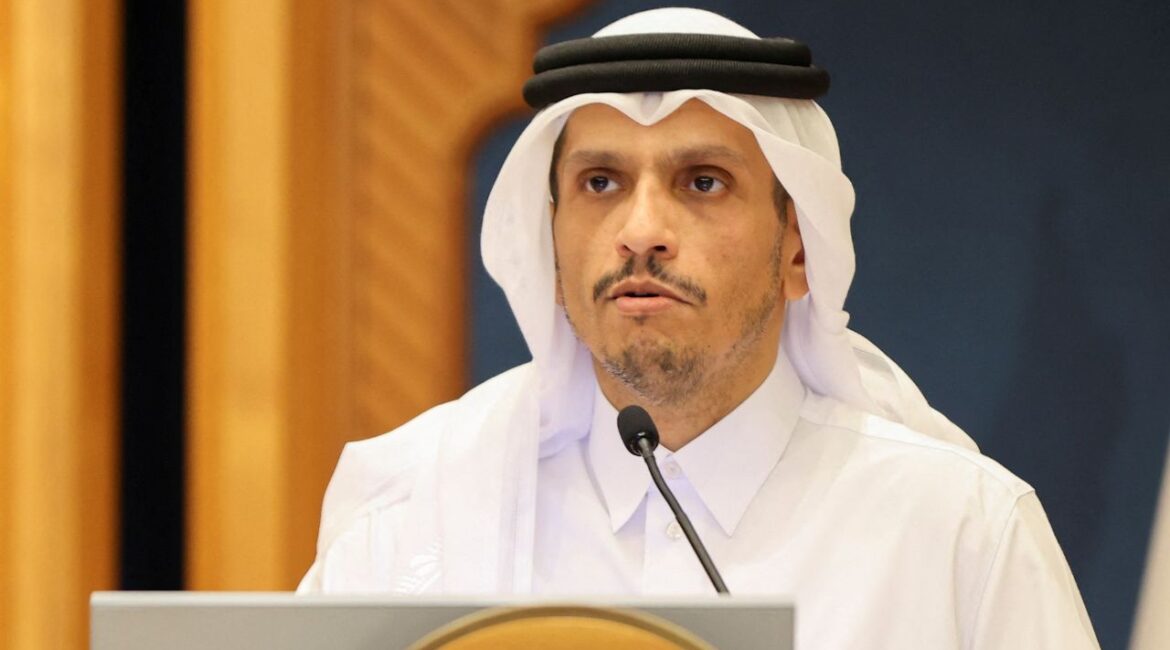 Qatar's Prime Minister and Foreign Minister Sheikh Mohammed Bin Abdulrahman al-Thani speaks at a joint press conference with the U.S. secretary of state in Doha, Qatar, June 12, 2024. (Reuters File)