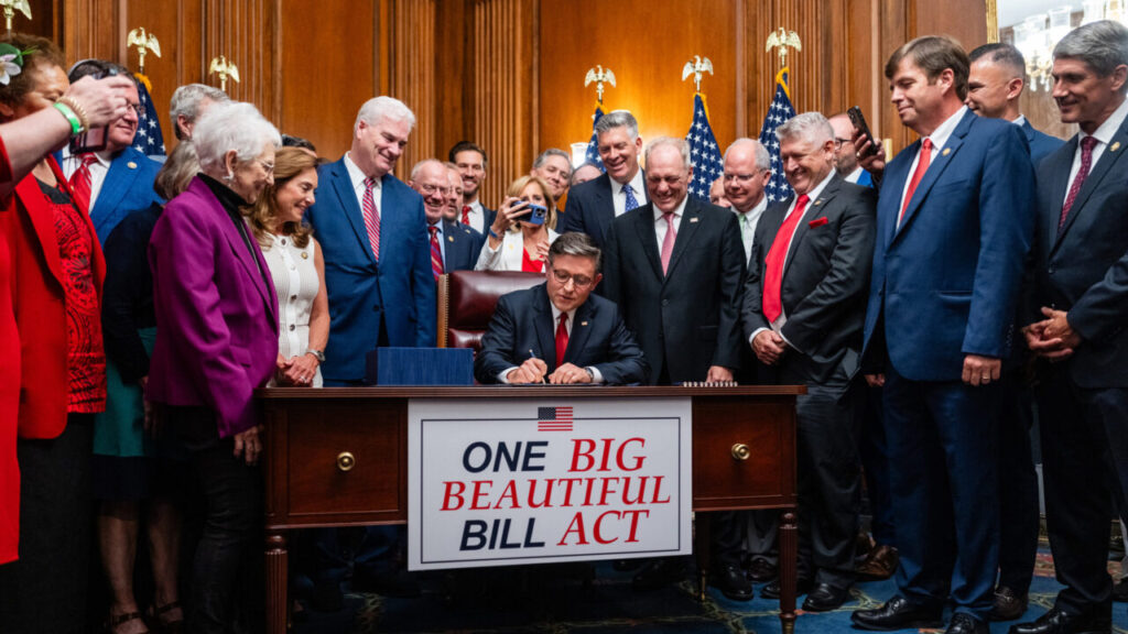 House Speaker Mike Johnson signs the Big Beautiful Bill