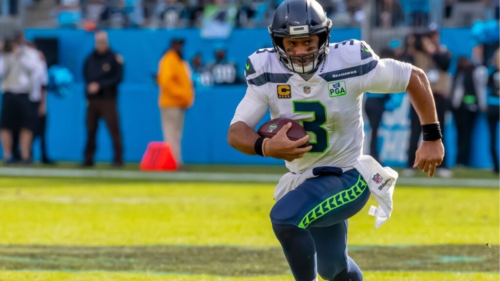 Russell Wilson’s 14-year NFL career as a starting quarterback may be over after the New York Giants benched him in favor of rookie Jaxson Dart beginning Week 4. (Shutterstock)