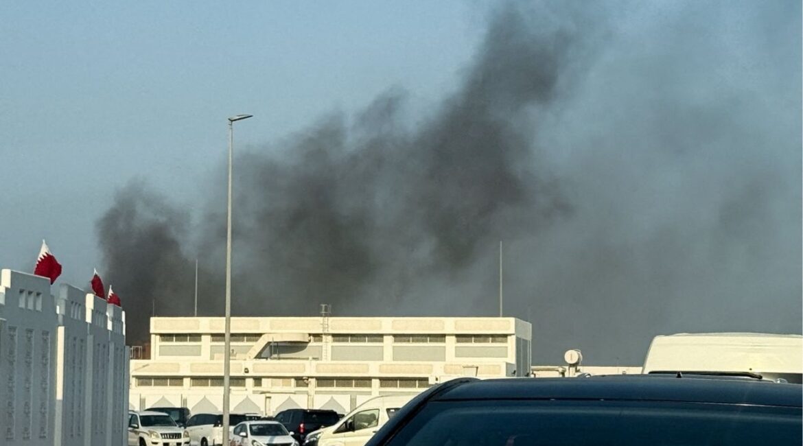 Smoke rises after several blasts were heard in Doha, Qatar, September 9, 2025. (Reuters/Ibraheem Abu Mustafa)