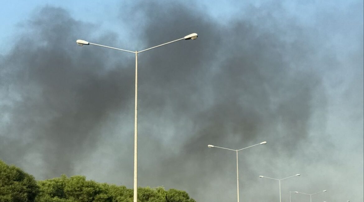 Smoke rises after several blasts were heard in Doha, Qatar, September 9, 2025. (Reuters/Ibraheem Abu Mustafa)