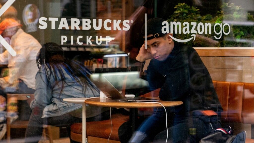 Starbucks/Amazon-Go convenience store near Times Square in New York City, New York, U.S., November 1, 2022. (Reuters File)
