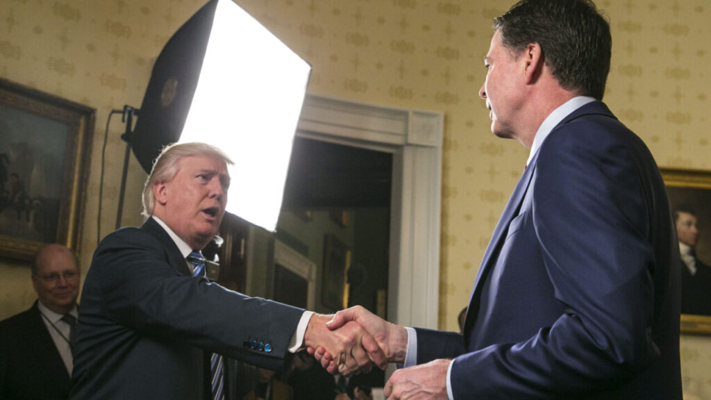 Trump and Comey Shaking Hands