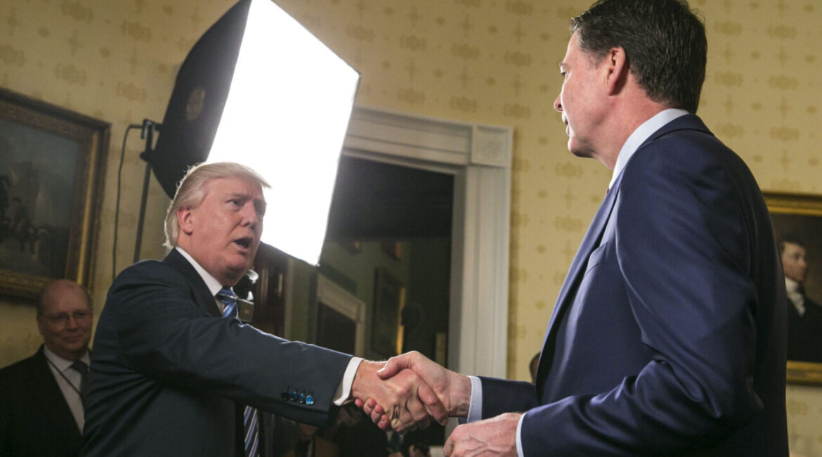 Trump and Comey Shaking Hands