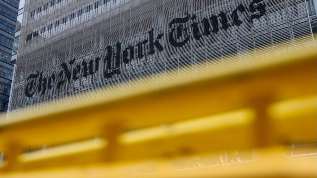 The New York Times building in Manhattan, New York City, U.S., September 16, 2025. (Reuters File)