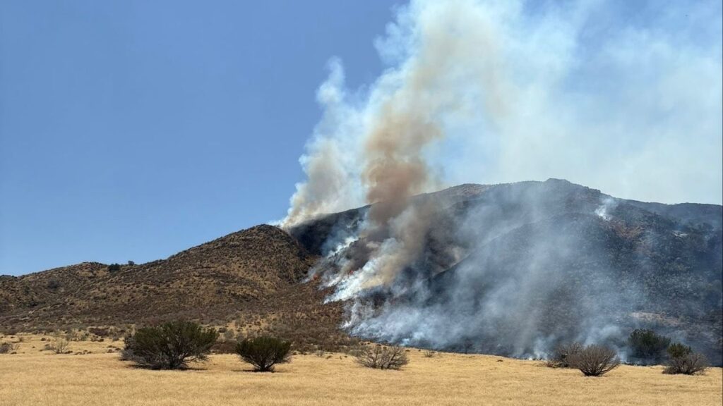 The Salt 14-2 Fire near Coalinga has burned 25,580 acres across Fresno and Monterey counties, is 35% contained, and threatens four structures as of Monday, Sept. 8, 2025, morning. (CalFire)