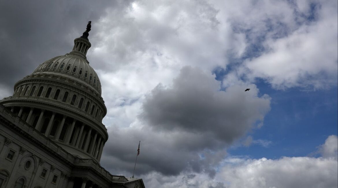 The U.S. Capitol Rotunda on Capitol Hill in Washington, U.S., as the death toll from the coronavirus disease (COVID-19) pandemic exceeds 100,000 victims, May 27, 2020. (Reuters File)