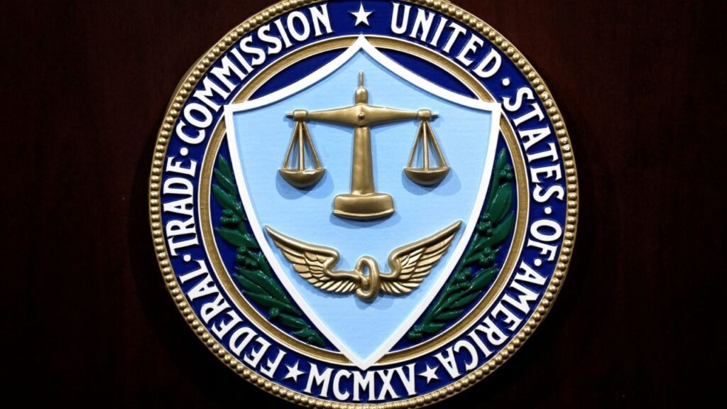 The U.S. Federal Trade Commission seal is seen at a news conference to announce that Facebook has agreed to a settlement of allegations it mishandled user privacy at FTC headquarters in Washington, U.S., July 24, 2019. (Reuters File)