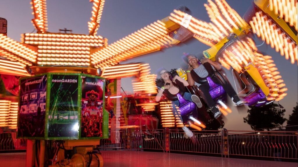 The fun continues under the lights of the Tulare County Fair on Thursday, September 12, 2019. (USA Today Network via Reuters)