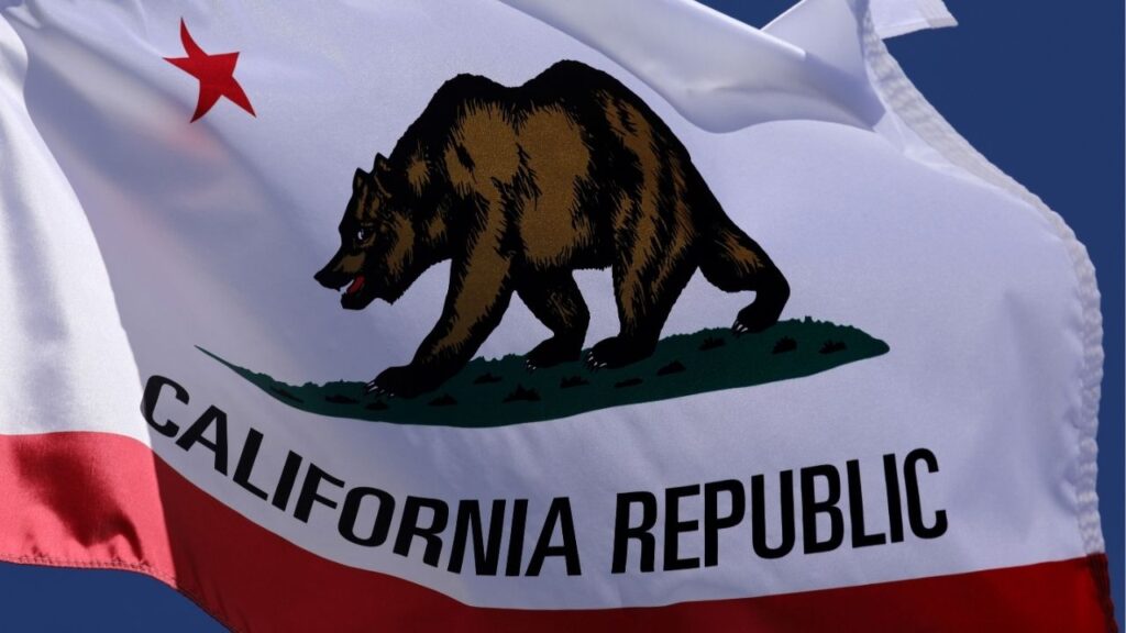 The state flag of California flies on a flag pole in San Diego, California, U.S., October 6, 2017. (Reuters File)