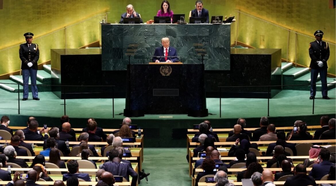 U.S. President Donald Trump addresses the 80th United Nations General Assembly at U.N. headquarters in New York City, U.S., September 23, 2025. (Reuters/Mike Segar)