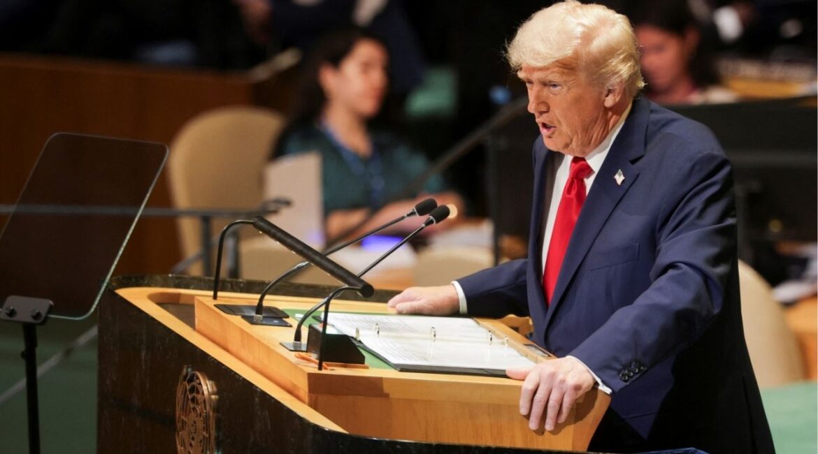U.S. President Donald Trump speaks during the 80th United Nations General Assembly, in New York City, New York, U.S., September 23, 2025. (Reuters/Jeenah Moon)