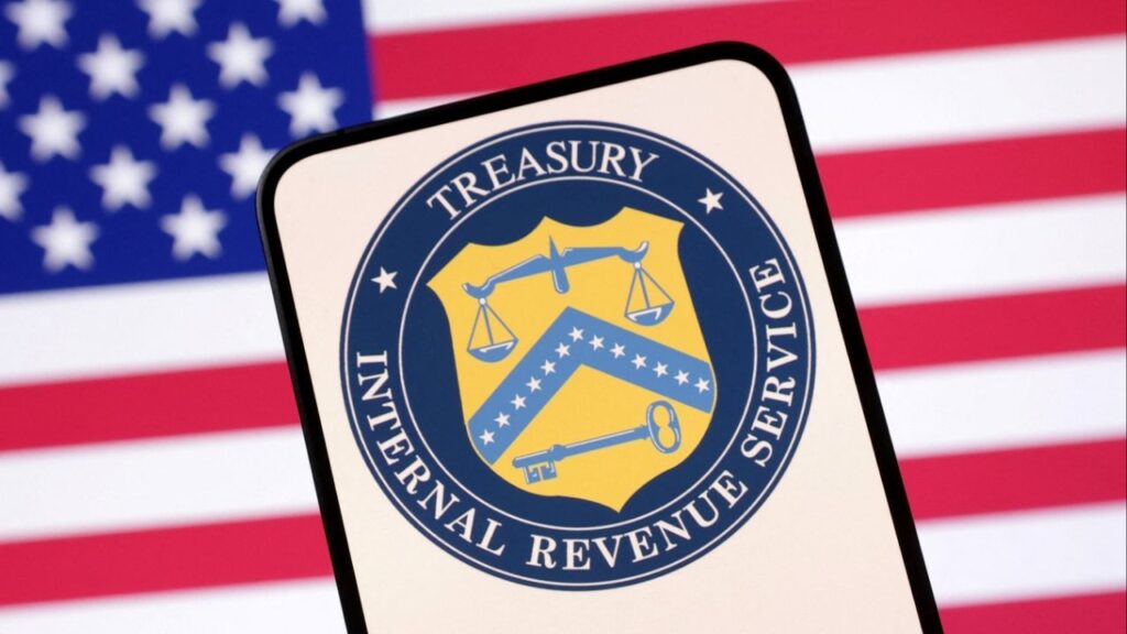 United States Department of the Treasury logo and U.S. flag are seen in this illustration taken April 23, 2025. (Reuters File)