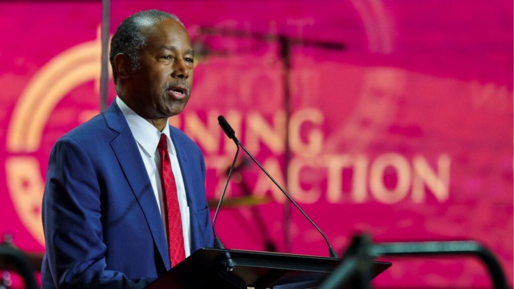 Vice Chair of the Religious Liberty Commission Dr. Ben Carson speaks during a memorial service for slain conservative commentator Charlie Kirk at State Farm Stadium, in Glendale, Arizona, U.S., September 21, 2025. (Reuters File)