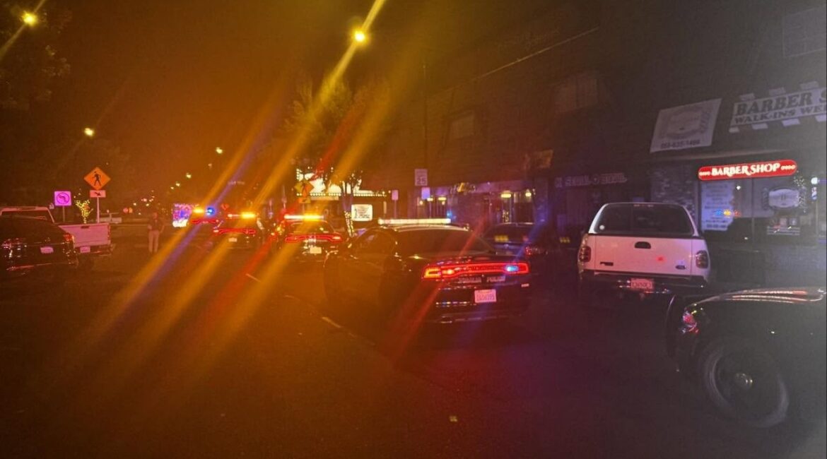 Visalia police are investigating a shooting early Saturday, Sept. 6, 2025, at Sebby’s near Main and Garden streets that left multiple people injured. (Visalia PD)