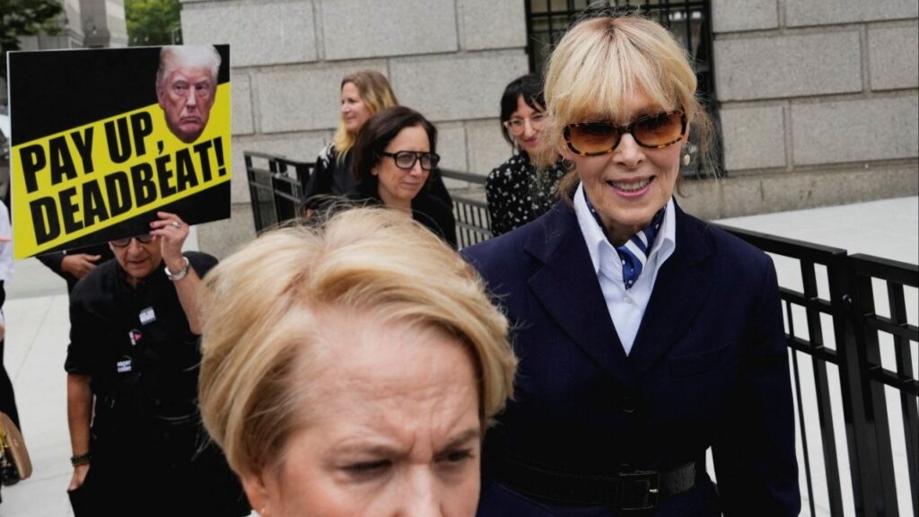Writer E. Jean Carroll leaves the 2nd U.S. Circuit Court of Appeals, where former U.S. President Donald Trump is asking a federal appeals court to overturn a $5 million jury verdict finding him liable for sexually assaulting and defaming her, who accused Trump of raping her nearly three decades ago, in Manhattan, New York, U.S., September 6, 2024. (Reuters File)