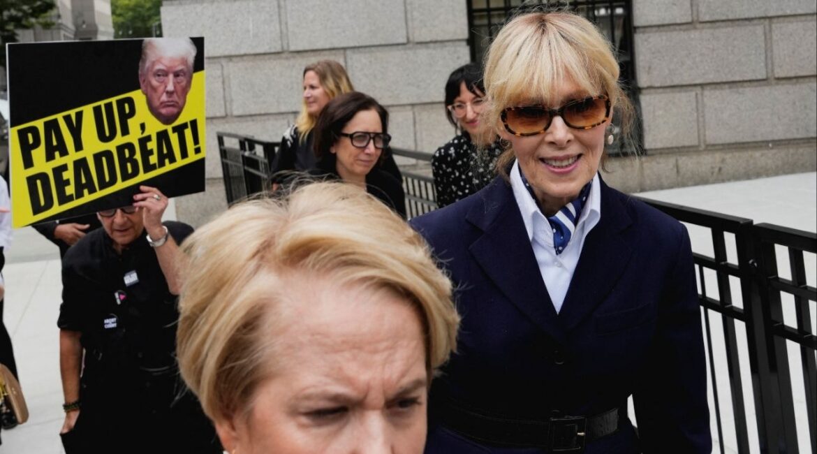 Writer E. Jean Carroll leaves the 2nd U.S. Circuit Court of Appeals, where former U.S. President Donald Trump is asking a federal appeals court to overturn a $5 million jury verdict finding him liable for sexually assaulting and defaming her, who accused Trump of raping her nearly three decades ago, in Manhattan, New York, U.S., September 6, 2024. (Reuters File)