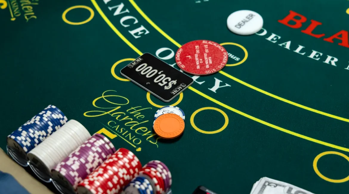 Blackjack table in Southern California Cardroom