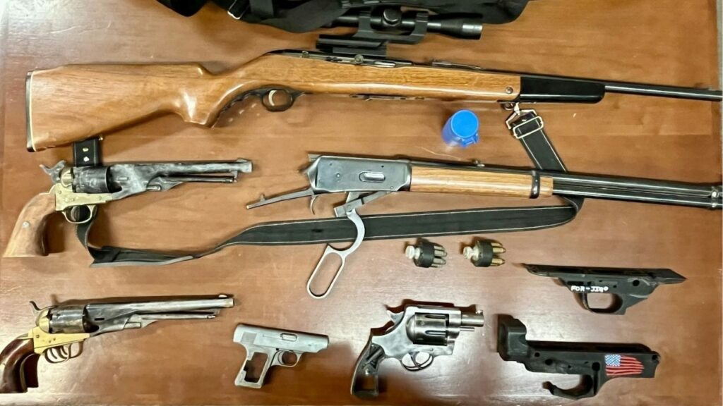 A Bodfish man was arrested after allegedly shooting at a home with two children inside, deputies said. (Kings County SO)