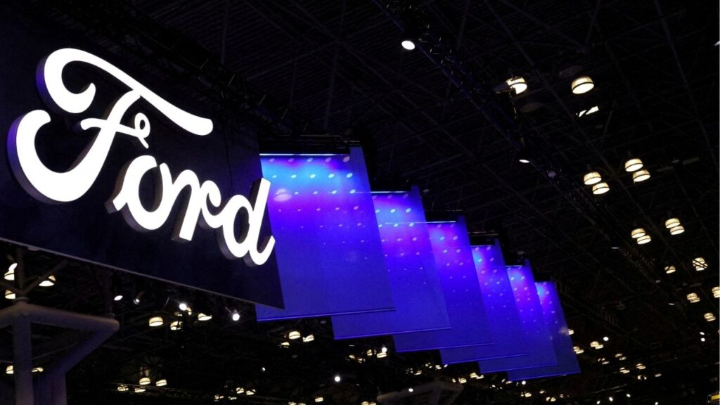 A Ford automobile logo is seen during the New York International Auto Show Press Preview in New York City, U.S., April 16, 2025. (Reuters File)