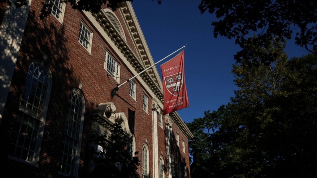 A flag hangs on campus at Harvard University in Cambridge, Massachusetts, U.S., September 4, 2025. (Reuters File)