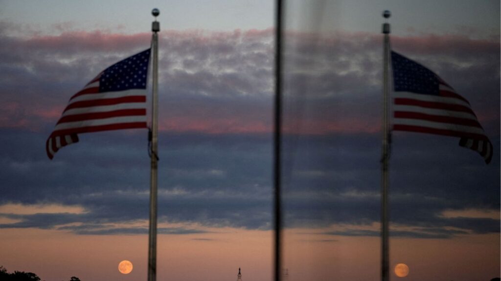 A general view of the dome of the U.S. Capitol from the Washington Monument during the sixth day of a shutdown of the federal government in Washington, D.C., U.S., October 6, 2025. (Reuters/Kent Nishimura)