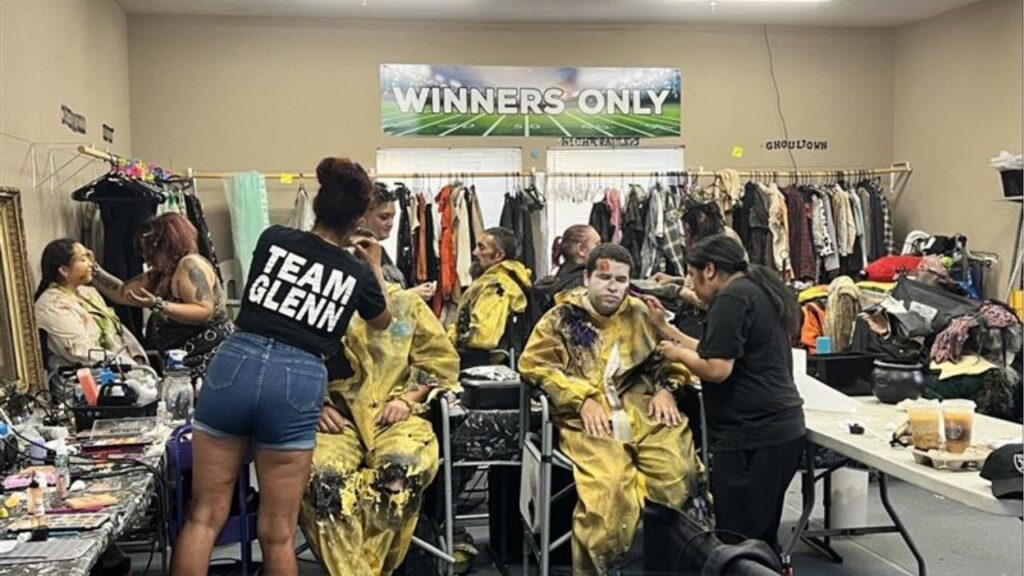 Actors going through makeup and costuming on Saturday, Sept. 27, 2025. (Anthony W. Haddad)