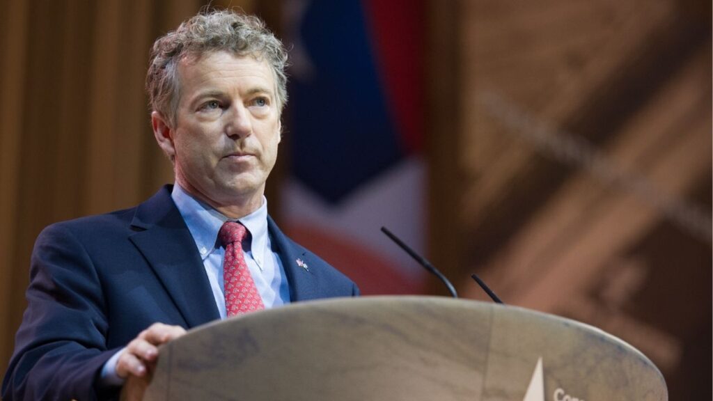Asset id: 180495335 NATIONAL HARBOR, MD - MARCH 7, 2014: Senator Rand Paul (R-KY) speaks at the Conservative Political Action Conference (CPAC).
