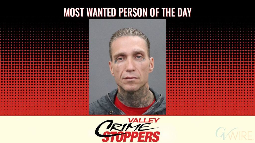Clinton Garrett Smith is Valley Crime Stoppers' Most Wanted Person of the Day for Oct. 15, 2025. (Valley Crimes Stoppers)