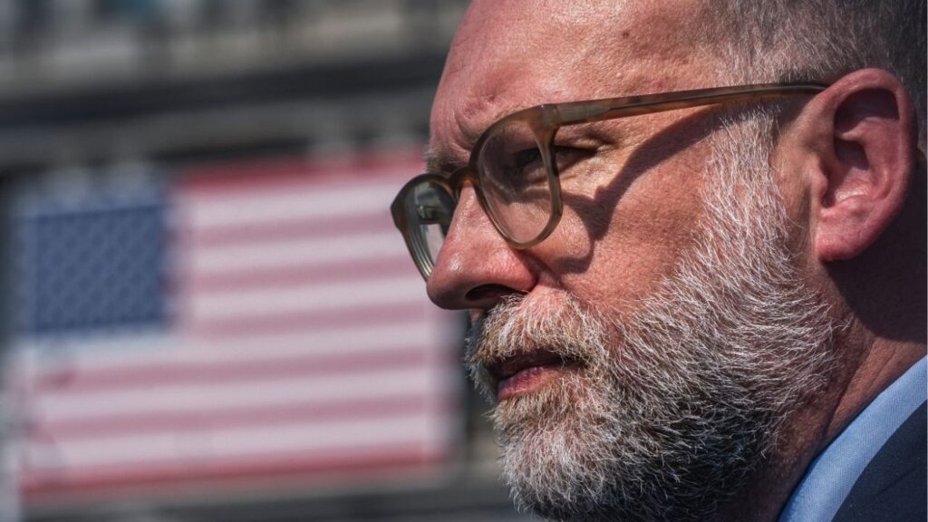 Director of the Office of Management and Budget (OMB) Russell Vought speaks to reporters outside the West Wing of the White House in Washington, D.C., U.S., July 17, 2025. (reuters/Nathan Howard)