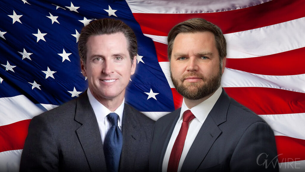 Gavin Newsom and JD Vance