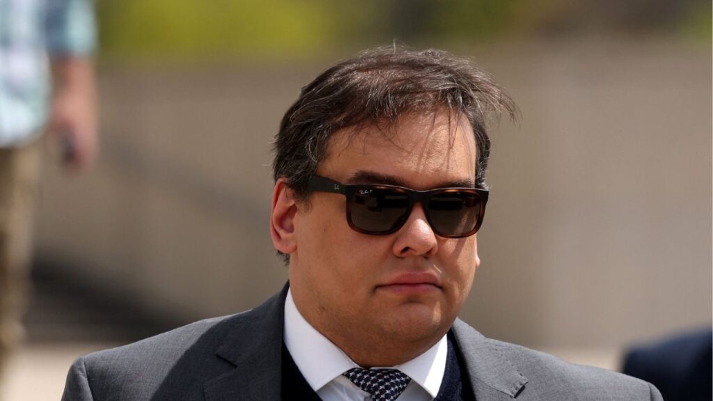 George Santos, who was expelled from the U.S. House of Representatives, departs after the sentencing in his criminal corruption charges at Central Islip Federal Courthouse in Central Islip, New York, U.S., April 25, 2025. REUTERS/Shannon Stapleton