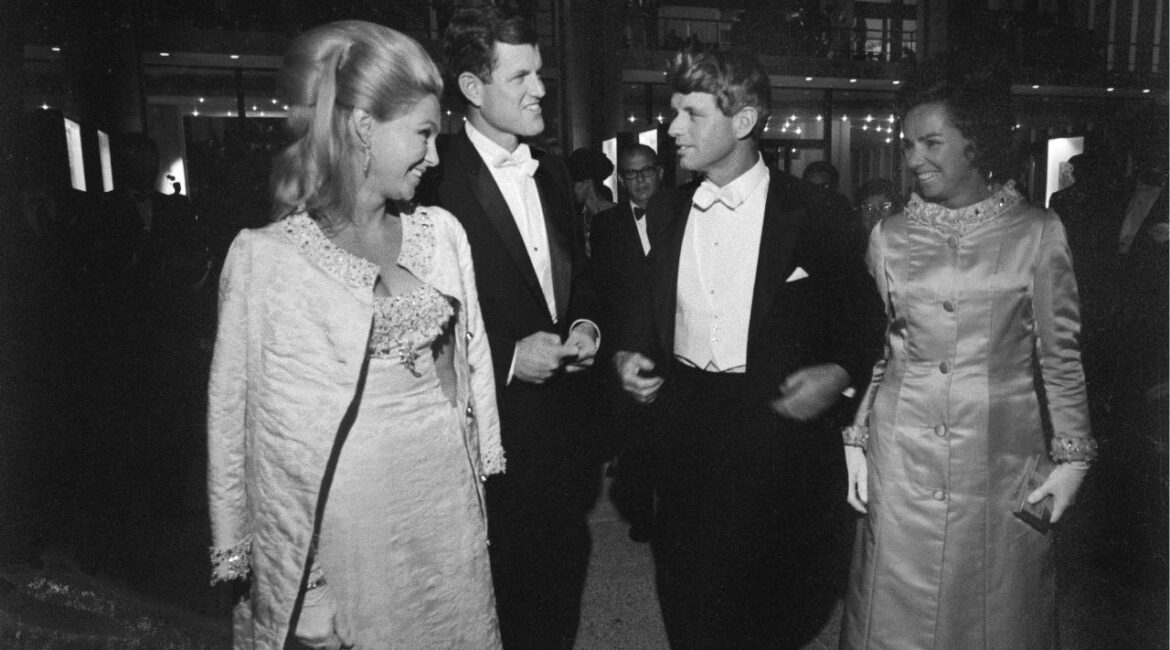 Joan Kennedy, left, with her husband at the time, Edward Kennedy, and Robert F. Kennedy and Ethel Kennedy at Metropolitan Opera opening at Lincoln Center in New York, Sept. 16, 1966. Joan Kennedy, who married into one of America’s foremost political dynasties and spent much of her life wrestling with alcoholism while caught up in the tragedies and tempests that stamped the Kennedy family, died on Wednesday, Oct. 8, 2025, at her home in Boston. She was 89. (Allyn Baum/The New York Times)