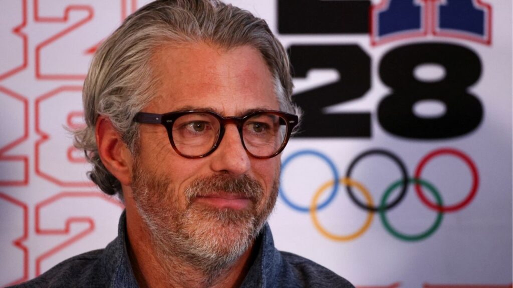 LA28 Chairperson and President Casey Wasserman attends a press conference held by the International Olympic Committee Coordination Commission for the Los Angeles 2028 Olympic and Paralympic Games at UCLA, Los Angeles, California, U.S., November 14, 2024. (Reuters/Daniel Cole)