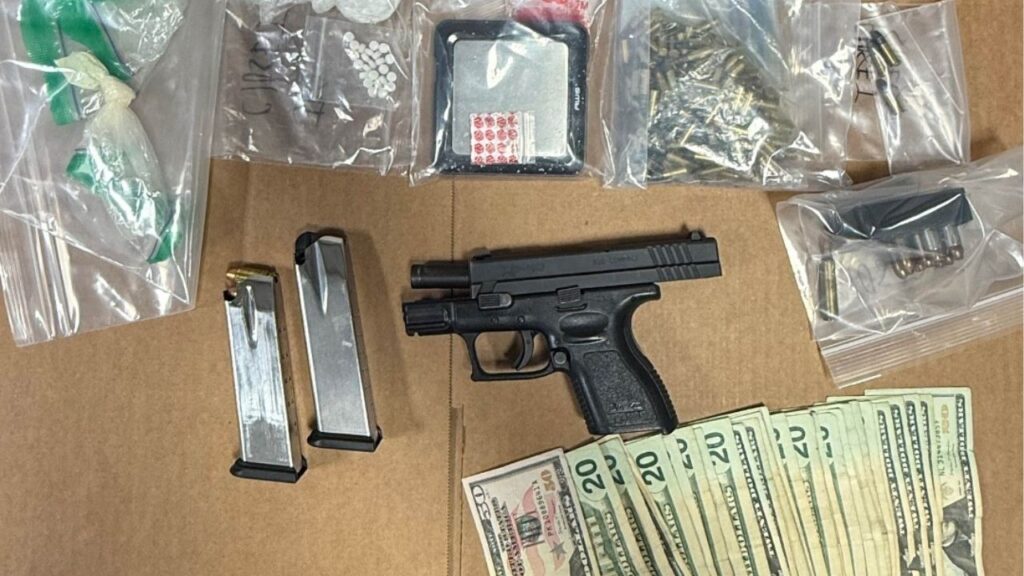 Madera County authorities arrested Jose Garcia, 29, on Tuesday, Oct. 1, 2025, after seizing cocaine, suspected fentanyl pills, a firearm and cash during a narcotics warrant. (Madera County SO)