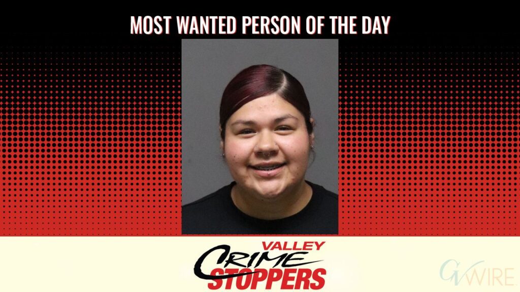 Megan Elizabeth Montijo is Valley Crime Stoppers' Most Wanted Person of the Day for Oct. 23, 2025. (Valley Crimes Stoppers)