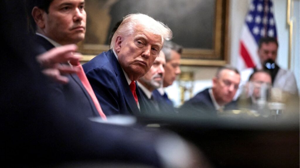 President Donald Trump and Secretary of State Marco Rubio attend a cabinet meeting at the White House, in Washington, D.C., U.S., October 9, 2025. (Reuters File)