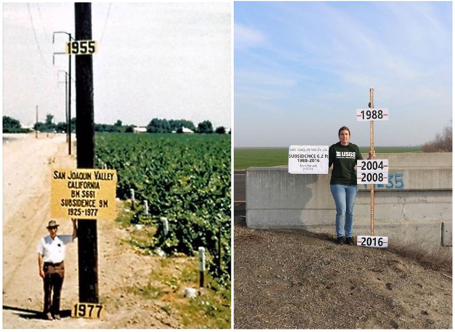 Sinking Land Markers in California's San Joaquin Valley