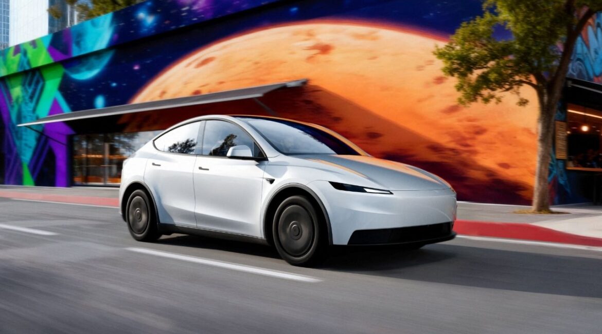 Tesla Motors' Model Y Standard car is seen in this handout picture released by Tesla Motors on October 7, 2025. Tesla Motors/Handout via REUTERS