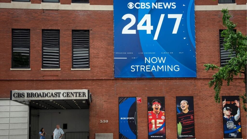 The CBS Studios building in Manhattan on July 7, 2025. In her new role, Bari Weiss will have influence over hundreds of CBS News producers, anchors and reporters around the world. (Vincent Alban/The New York Times)
