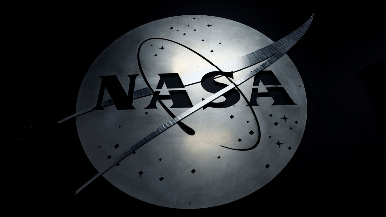 The NASA logo hangs in the Mission Operations Control Center at Wallops Flight Facility on Wallops Island, Virginia, U.S., October 26, 2022. (Reuters File)