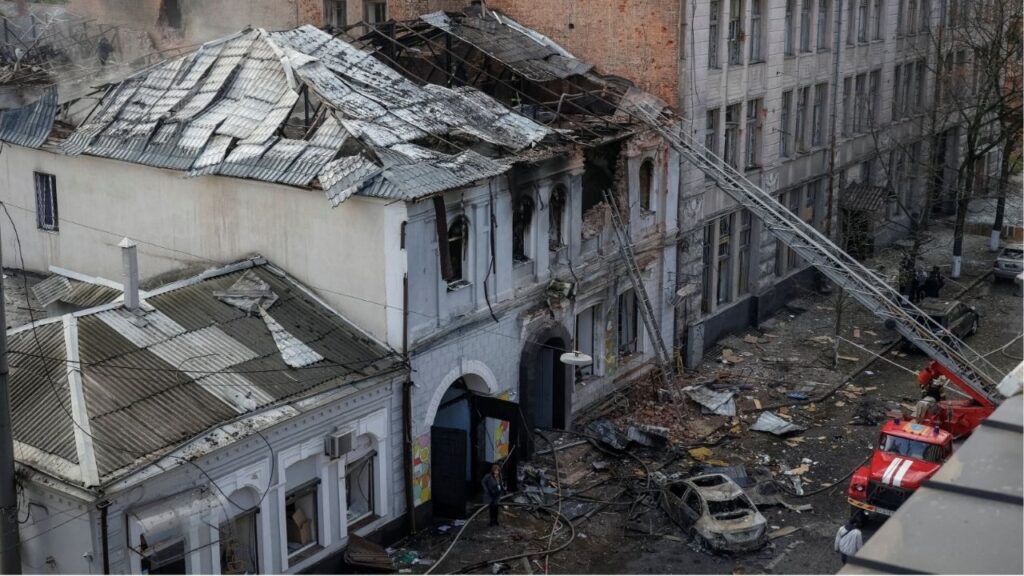 The kindergarten hit by Russian drone strike, amid Russia's attack on Ukraine, in Kharkiv, Ukraine October 22, 2025. (Reuters/Sofiia Gatilova)